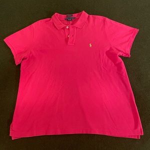 Ralph Lauren Classic Women’s Golf Shirt XL Pink/ Neon Green Pony
